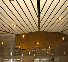 Алюминиевый реечный потолок из гипсокартона "АЛБЕС"  немецкий дизайн с закрытыми стыками