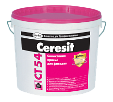 Фасадная силикатная краска для внутренних и наружных работ "Ceresit CT 54"