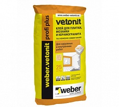 Строительный плиточный клей для плитки и керамогранита "WEBER-VETONIT profi plus"